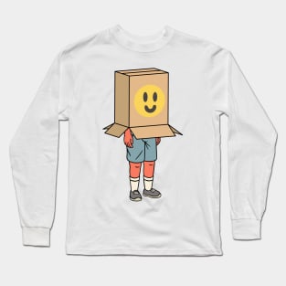 Boy in a cardboard box Long Sleeve T-Shirt